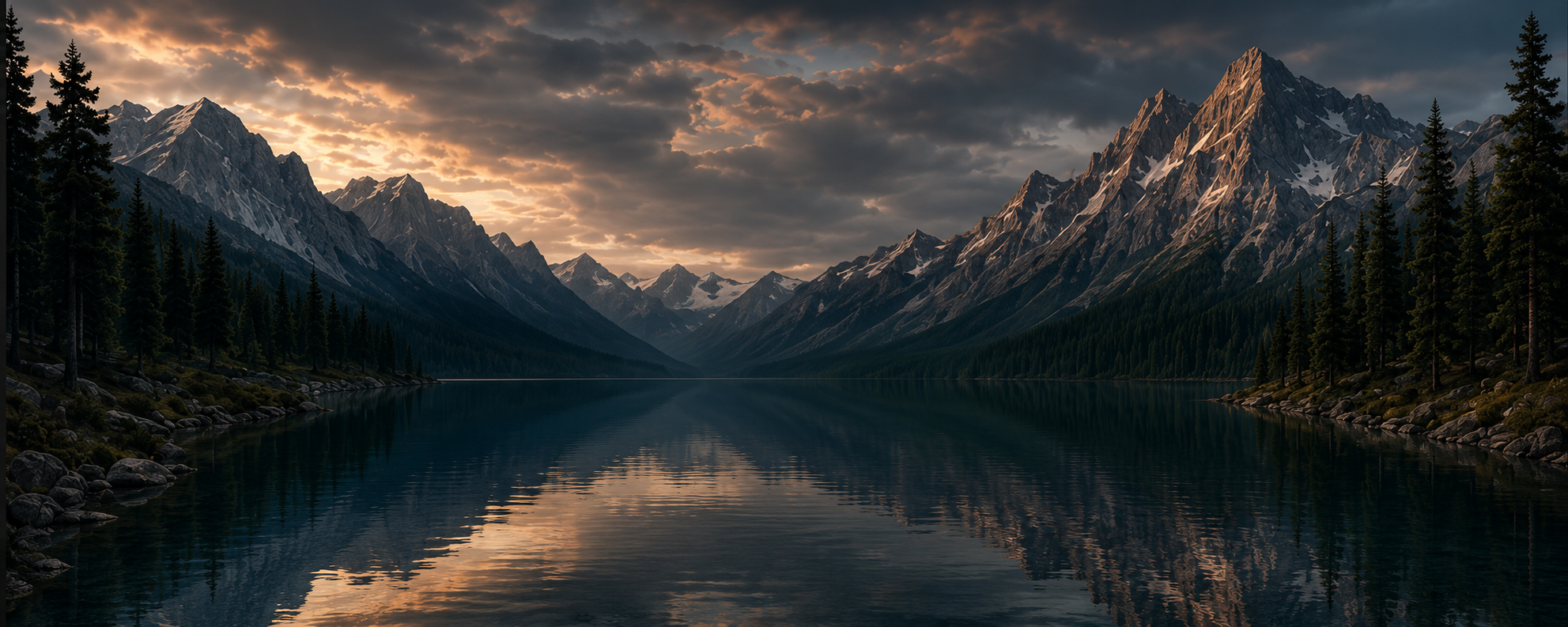Mountain lake landscape